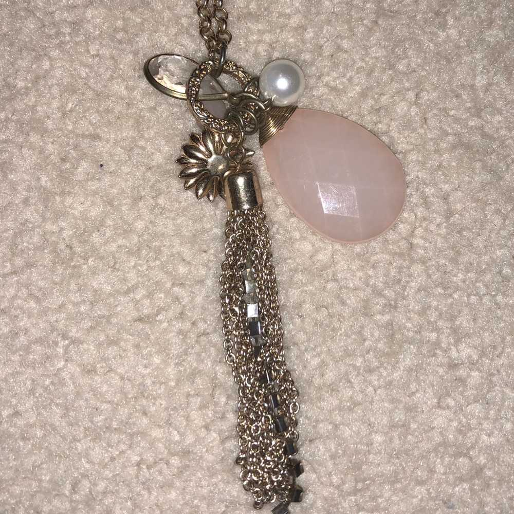 Long charm necklace